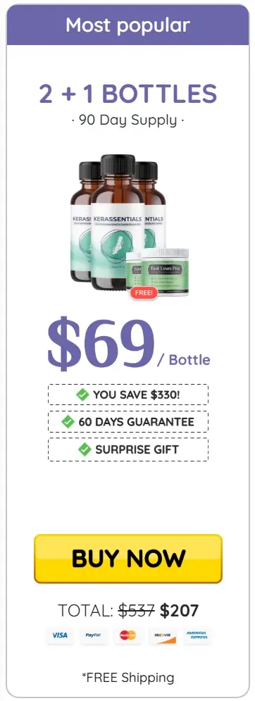 Kerassentials 3 bottles best value pricing package